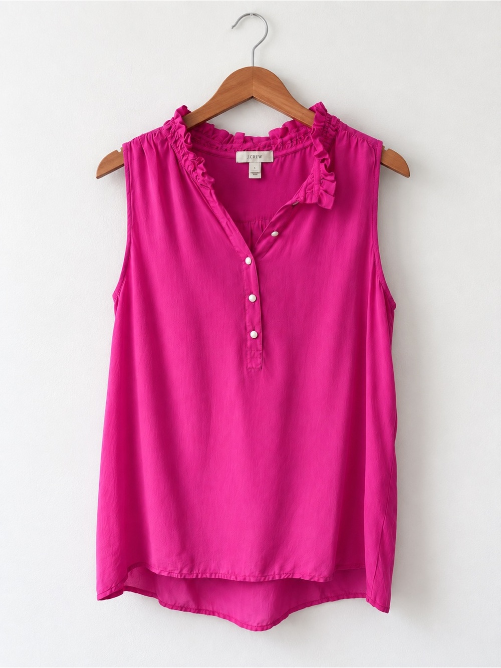 J. Crew Pink Henley Sleeveless Blouse Womens Size 10